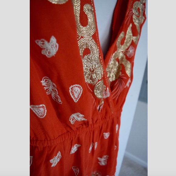 {Free People} Orange plunge top - Picture 6 of 8